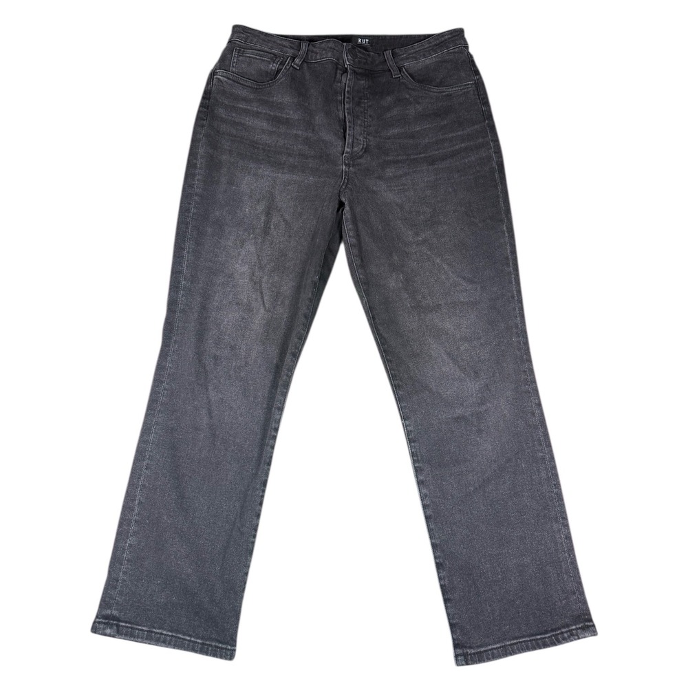KUT from the Kloth Women's High-Rise Straight Leg Jeans - Charcoal Gray